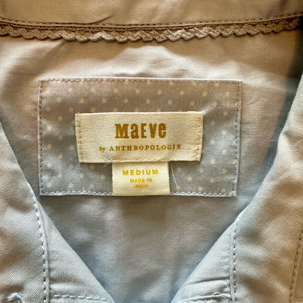Maeve by Anthropologie Light Blue Blouse